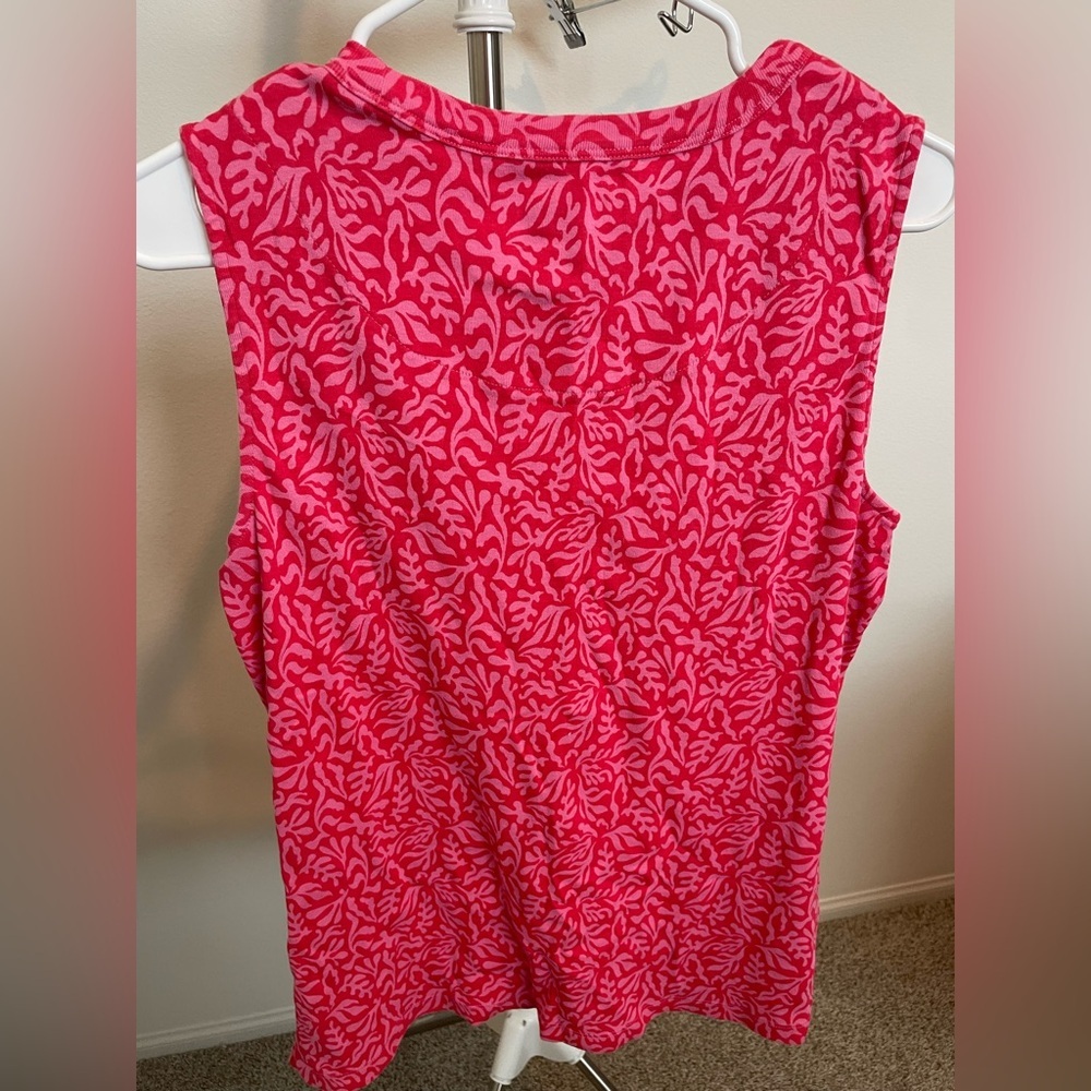 Chico's Vibrant Pink Patterned Muscle Tee - Picture 3 of 3